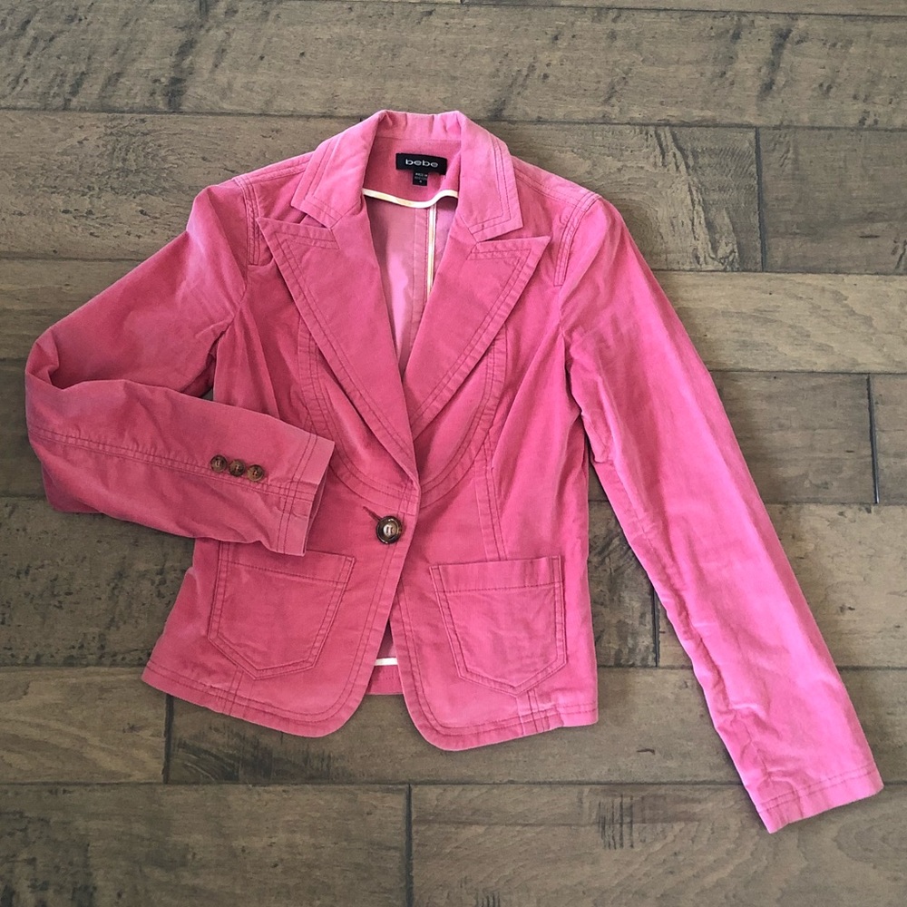 Suede pink Bebe blazer